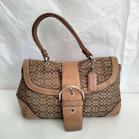 Vintage Coach  Leather canvas monogram Small Handbag - Picture 10 of 16